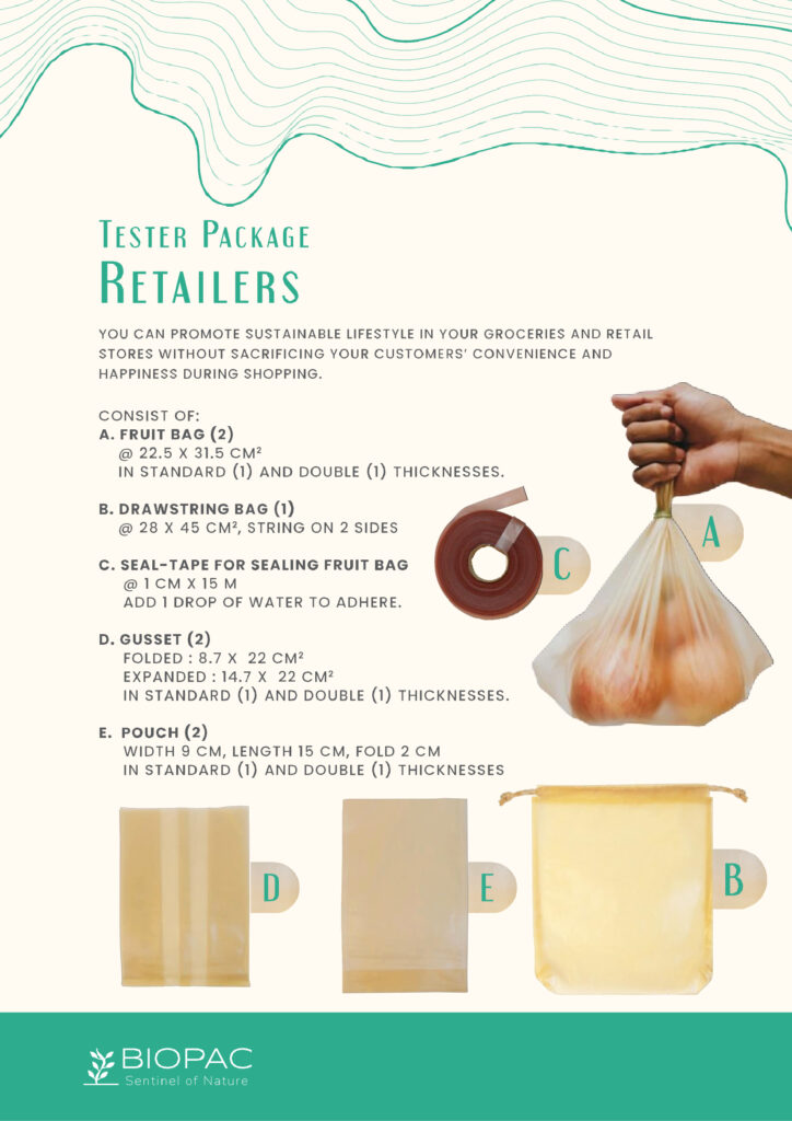 Tester package for processed foods Biopac