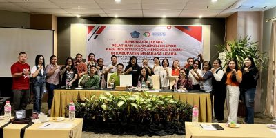 BIOPAC bersama dengan Dinas Perindustrian dan Perdagangan (Disperindag) Sulawesi Utara melakukan bimbingan teknis dengan Industri Kecil dan Menengah (IKM) Sulut di Minahasa Utara